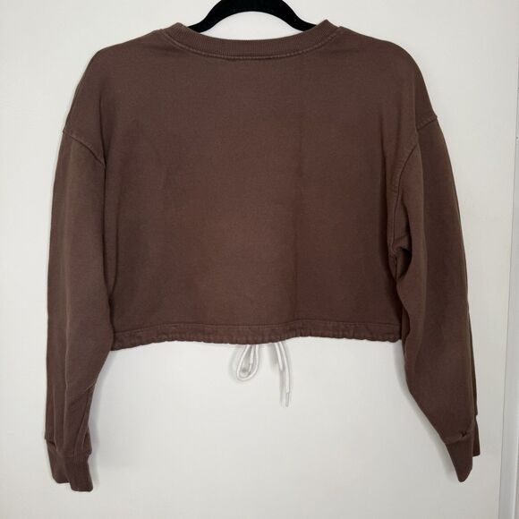 Juicy Couture Forever 21 Graphic Cropped Sweatshirt Brown Women's Small Crewneck - Picture 5 of 12